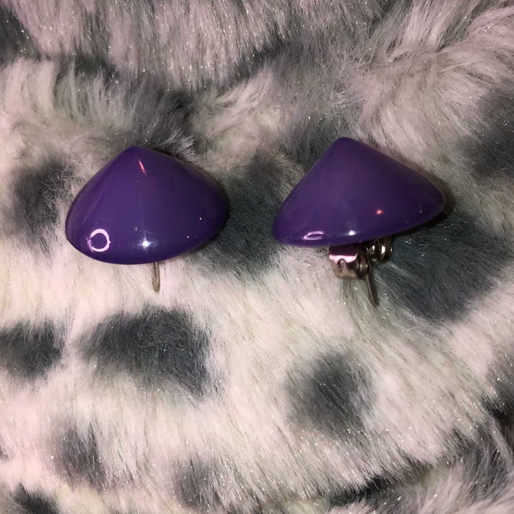 Vintage Purple Circular Pyramid Earrings